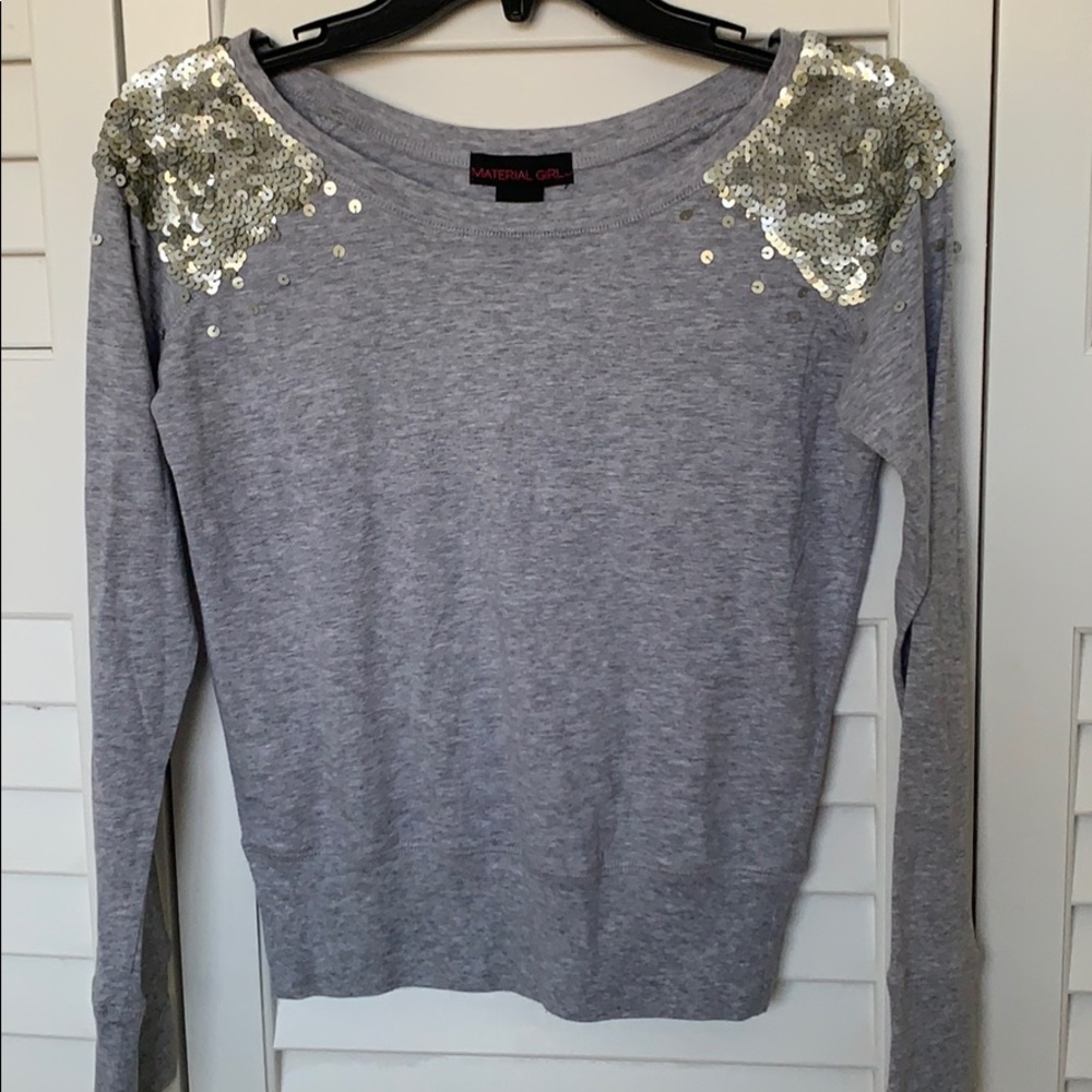 Sequined Shoulder Sweatshirt
